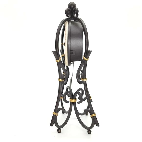 Stunning Howard Miller Vercelli Mantel Clock Wrought-Iron w/Gold Accents 635-141 - Picture 6 of 10